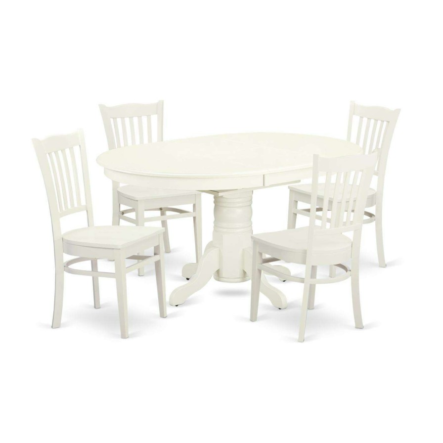 Dining Table Sets * | Top 10 Oval East West Furniture Avon Avgr5 Five Piece Extension Dining Table Set