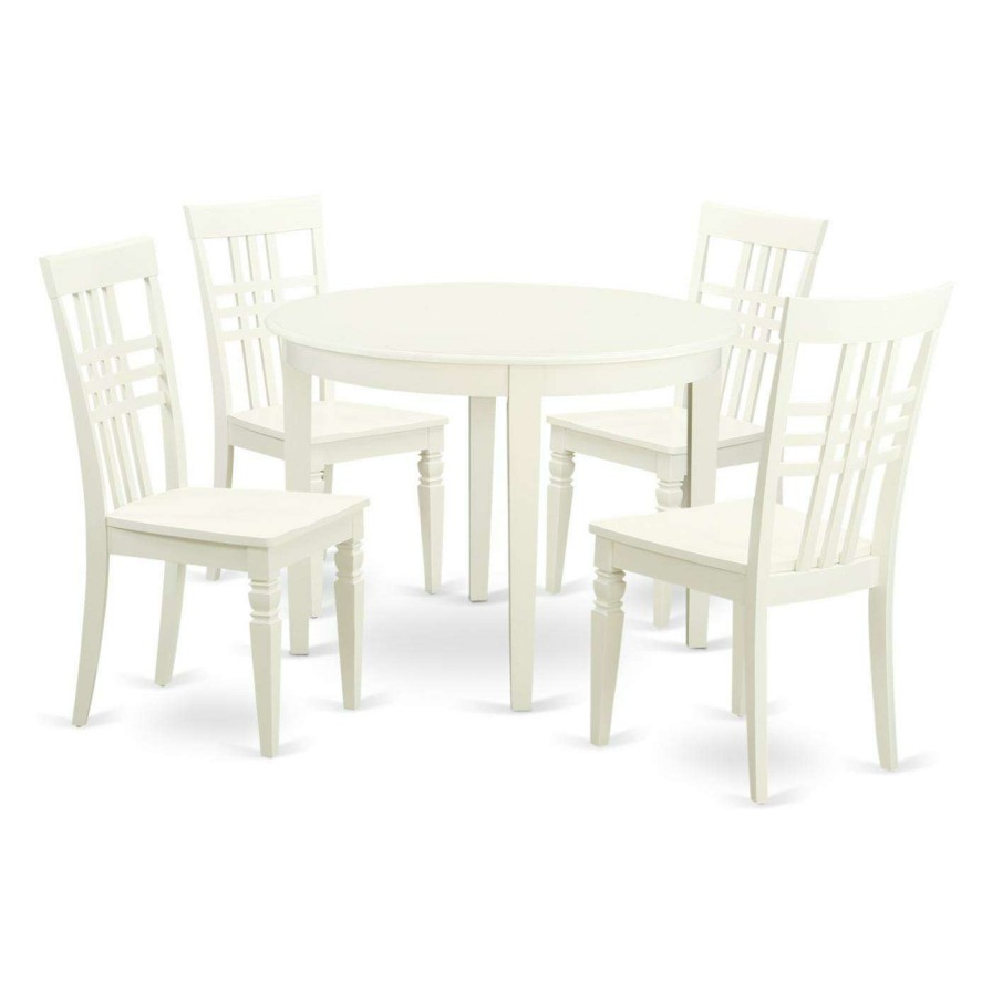 Dining Table Sets * | Brand New Casual Dining Sets East West Furniture Boston 5 Piece Latticeback Dining Table Set