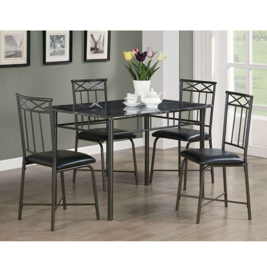 Dining Table Sets * | Best Deal Monarch Specialties Rectangle Monarch Falkville 5 Piece Dining Table Set Bronze