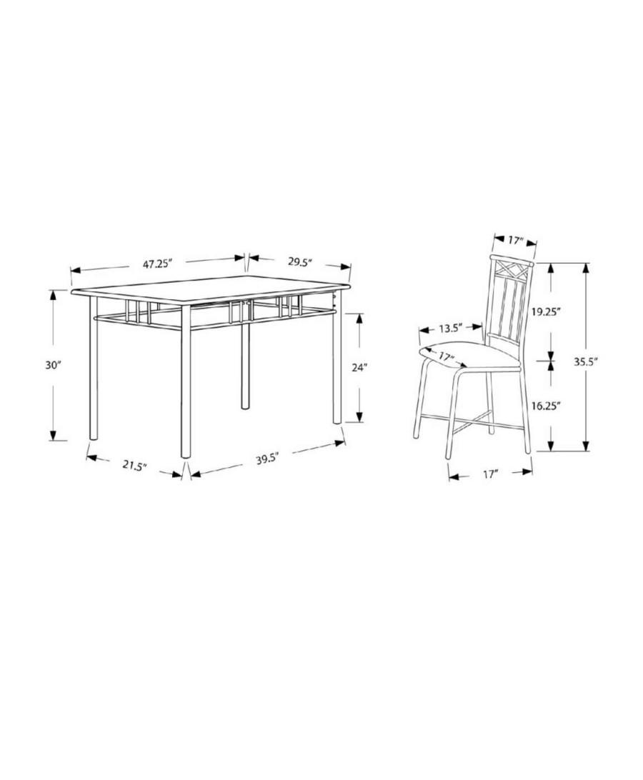 Dining Table Sets * | Best Deal Monarch Specialties Rectangle Monarch Falkville 5 Piece Dining Table Set Bronze