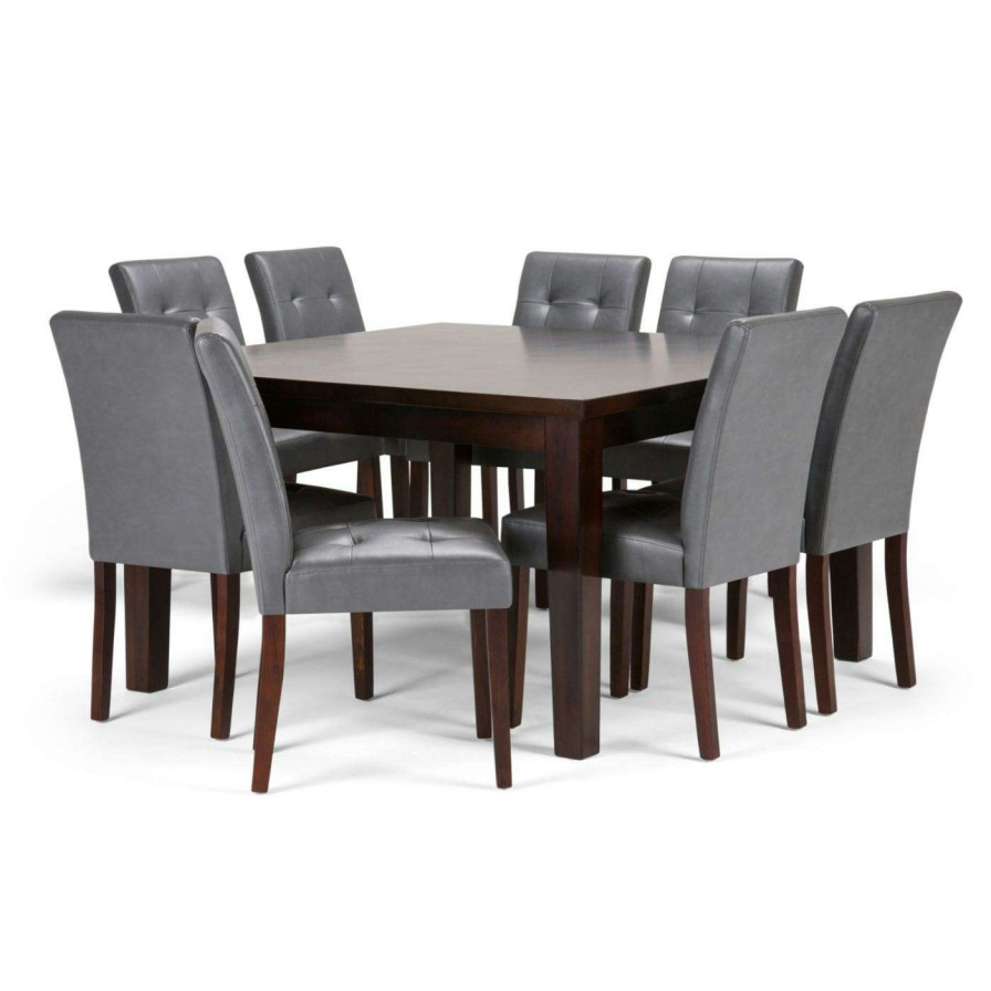 Dining Table Sets * | Best Pirce Brooklyn & Max Square Brooklyn + Max Verona 9 Piece Dining Table Set Stone Grey