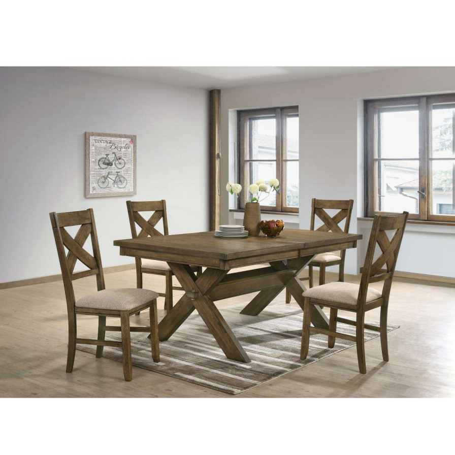 Dining Table Sets * | Flash Sale Rectangle Roundhill Furniture Raven 5 Piece Dining Set