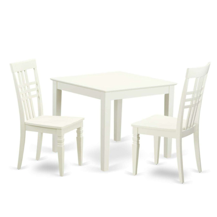 Dining Table Sets * | Best Deal Square East West Furniture 3 Piece Triple Crossback Breakfast Nook Dining Table Set