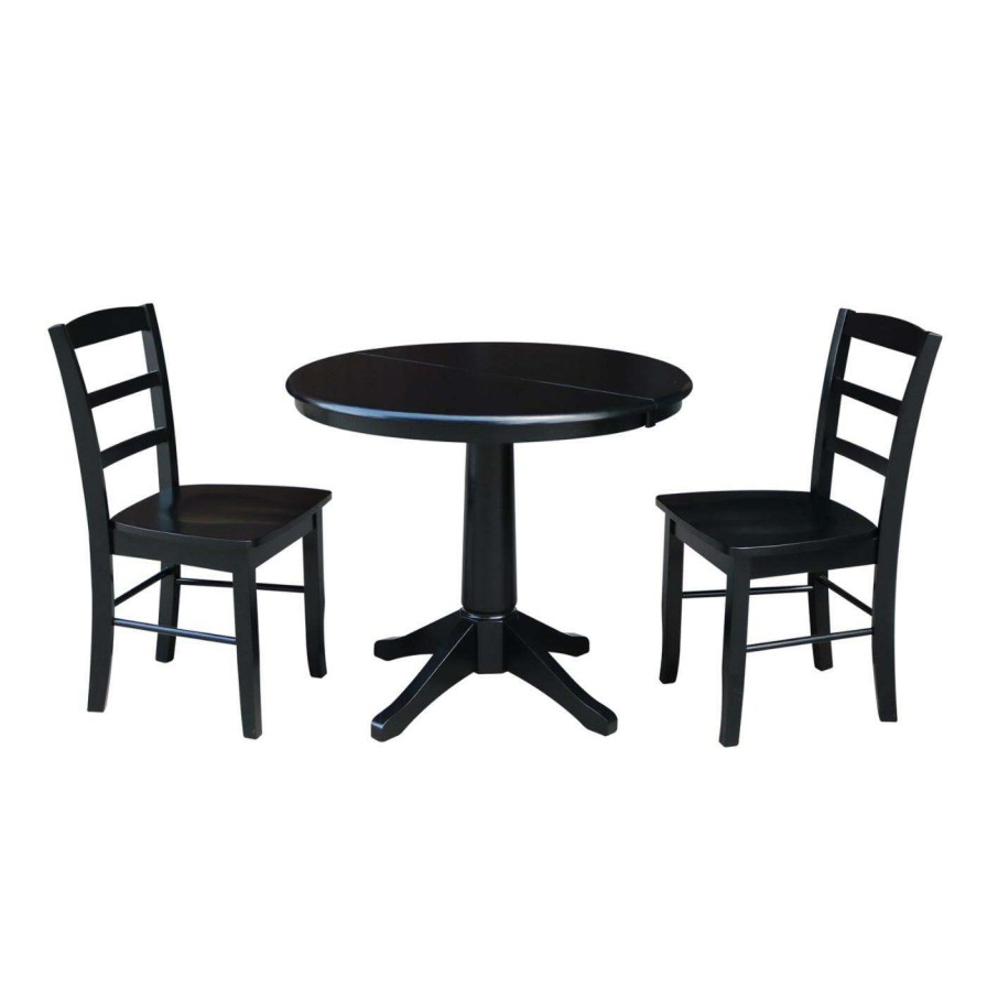 Dining Table Sets * | Best Deal Oval International Concepts 3 Piece Dining Table Set With Madrid Chairs