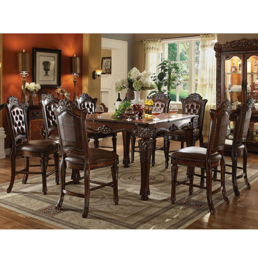 Dining Table Sets * | Flash Sale Acme Furniture Vendome 9 Piece Square Counter Height Dining Table Set