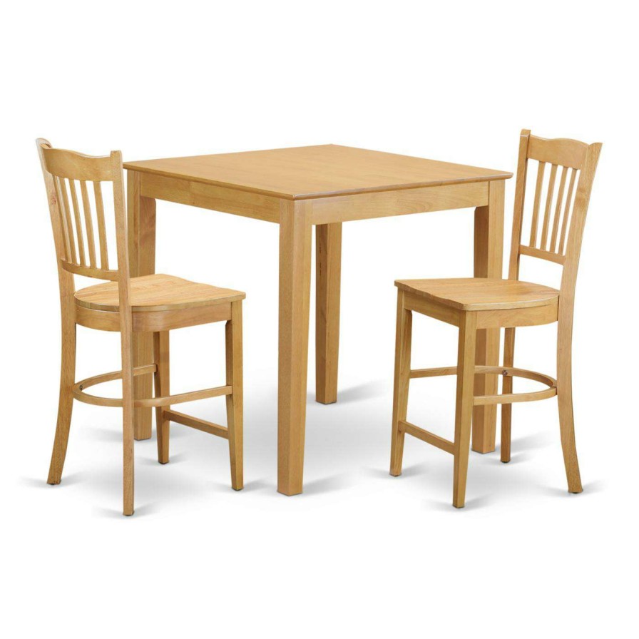 Dining Table Sets * | Outlet Square East West Furniture Pub 3 Piece Comb Back Dining Table Set