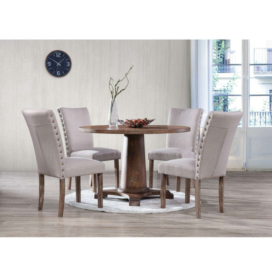 Dining Table Sets * | Hot Sale Best Master Furniture Carey Round 5 Piece Round Dining Set