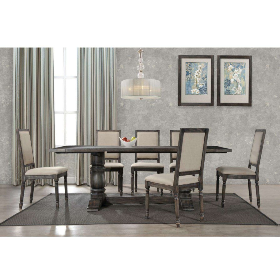 Dining Table Sets * | Wholesale Rectangle Best Master Furniture Lisa Rectangular 7 Piece Dining Set