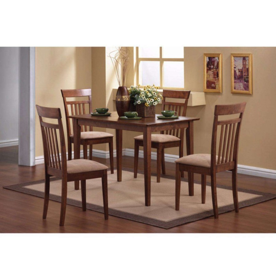 Dining Table Sets * | Cheapest Rectangle Benzara Classy 5 Piece Rectangular Wooden Dining Table Set