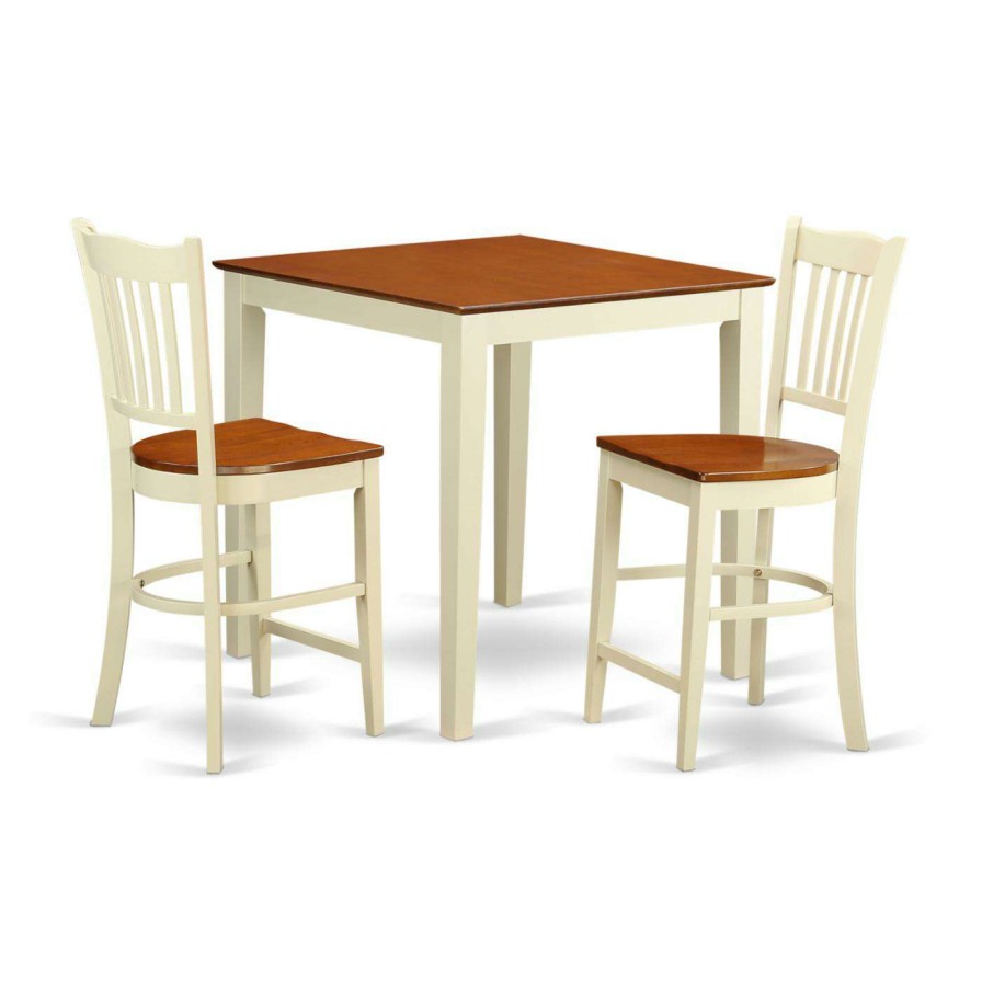 Dining Table Sets * | New Square East West Furniture Vernon 3 Piece Comb Back Dining Table Set