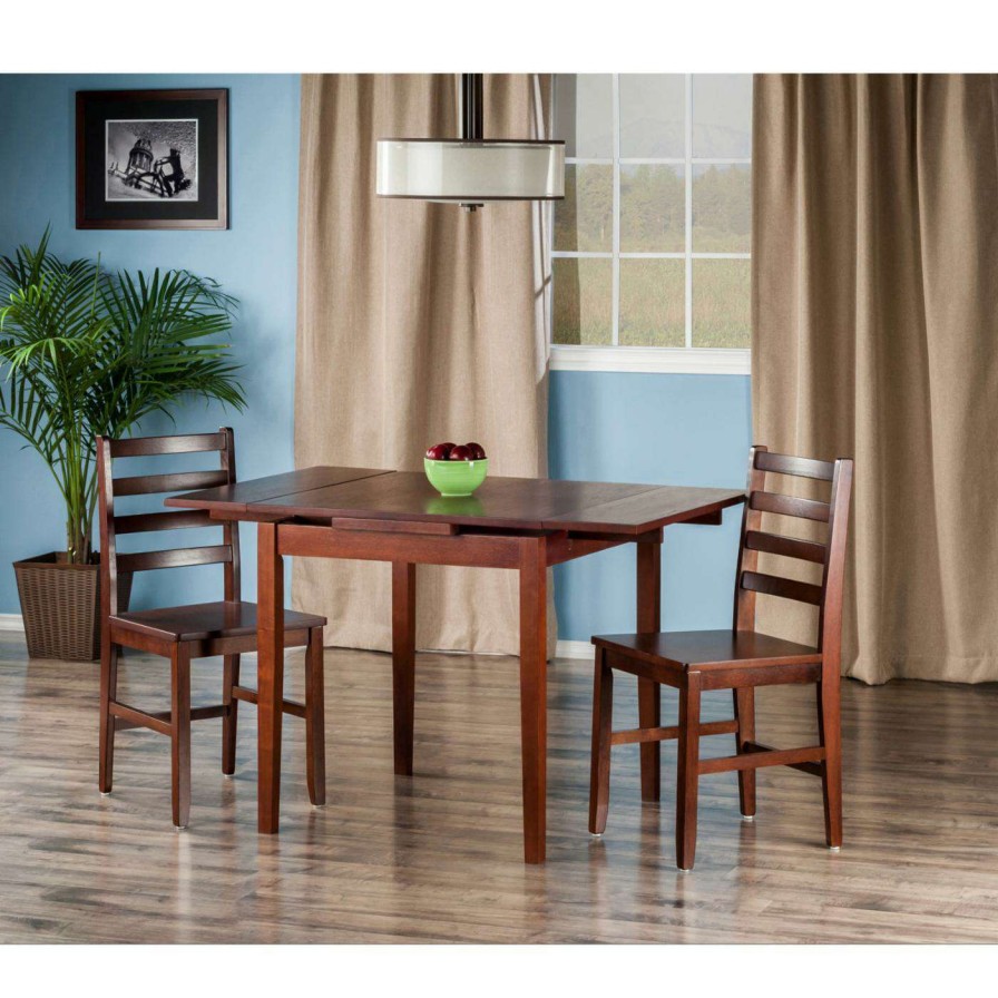 Dining Table Sets * | Top 10 Square Winsome Trading Pulman 3 Piece Dining Set