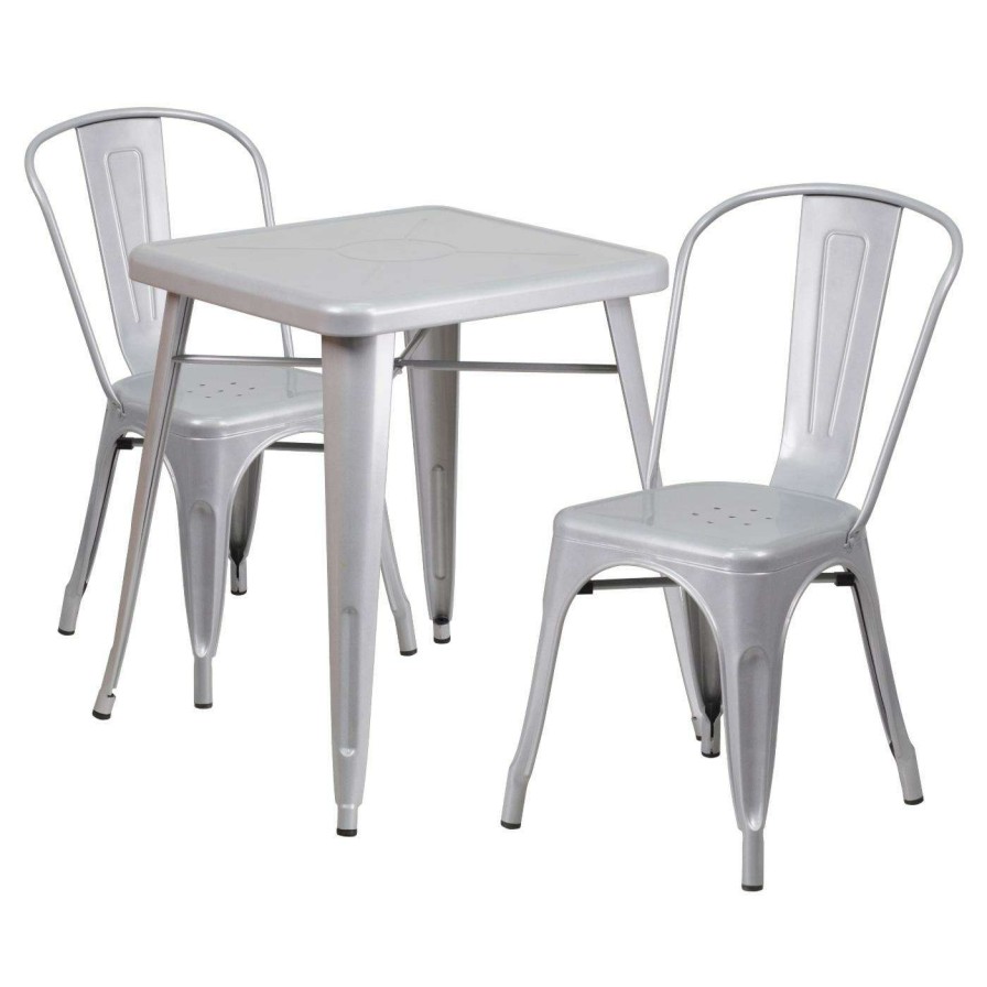 Dining Table Sets * | Cheapest Square Flash Furniture Mason 3 Piece Modern Dining Table Set