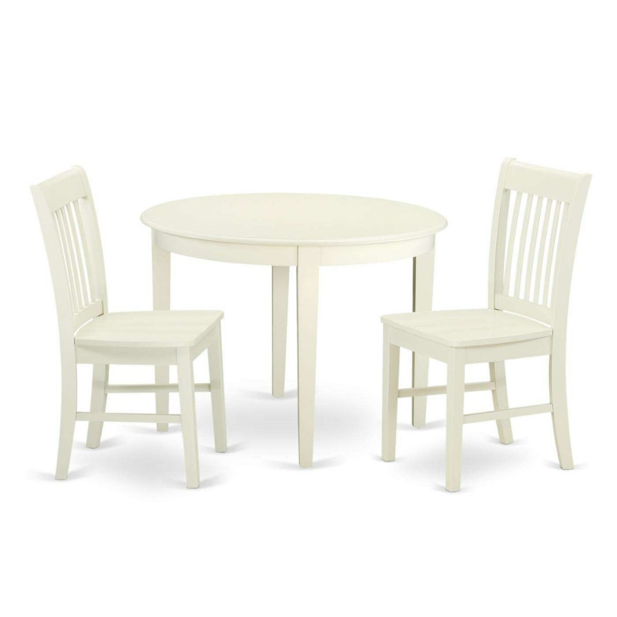 Dining Table Sets * | Deals East West Furniture Boston Bono3 Three Piece Round Dining Table Set