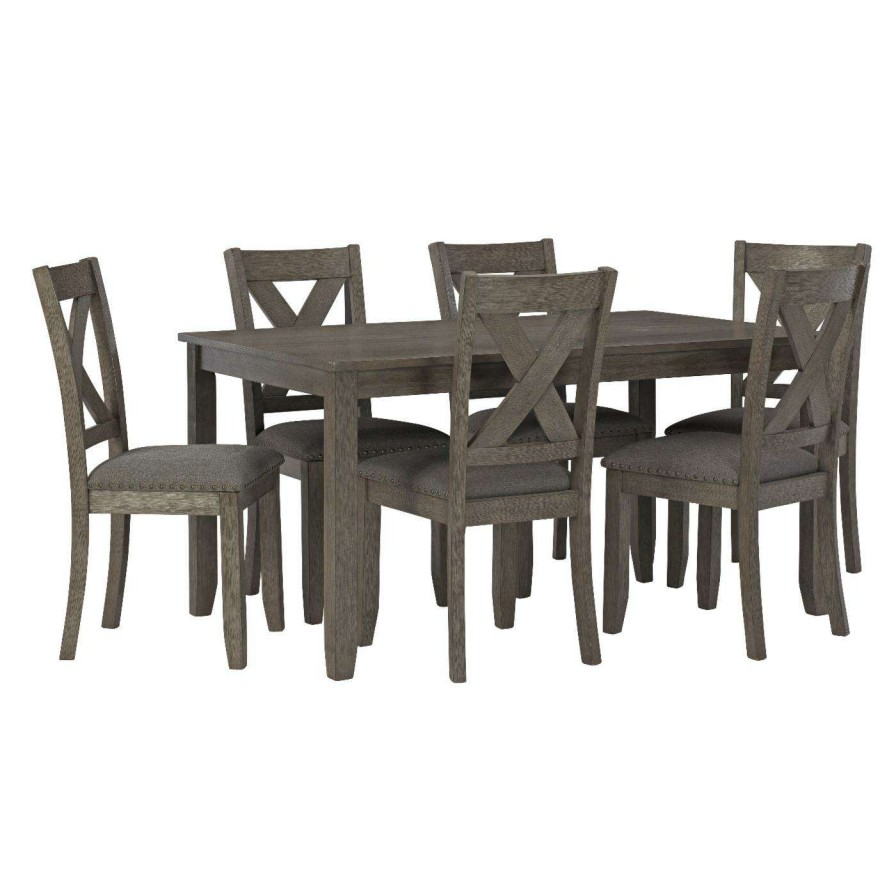 Dining Table Sets * | Brand New Rectangle Signature Design By Ashley Caitbrook 7 Piece Rectangular Dining Room Table Set