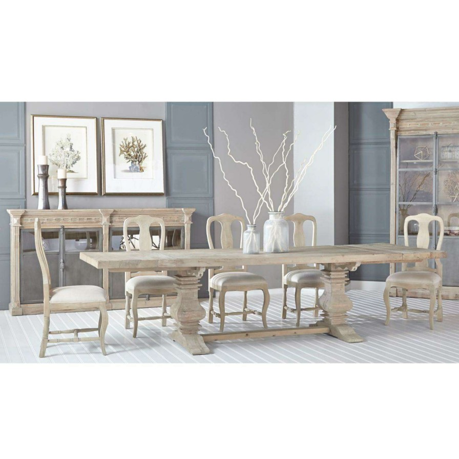 Dining Table Sets * | Buy Rectangle Orient Express Furniture Bella Antique Monastery 5 Piece Dining Set With Colette Dining Chairs