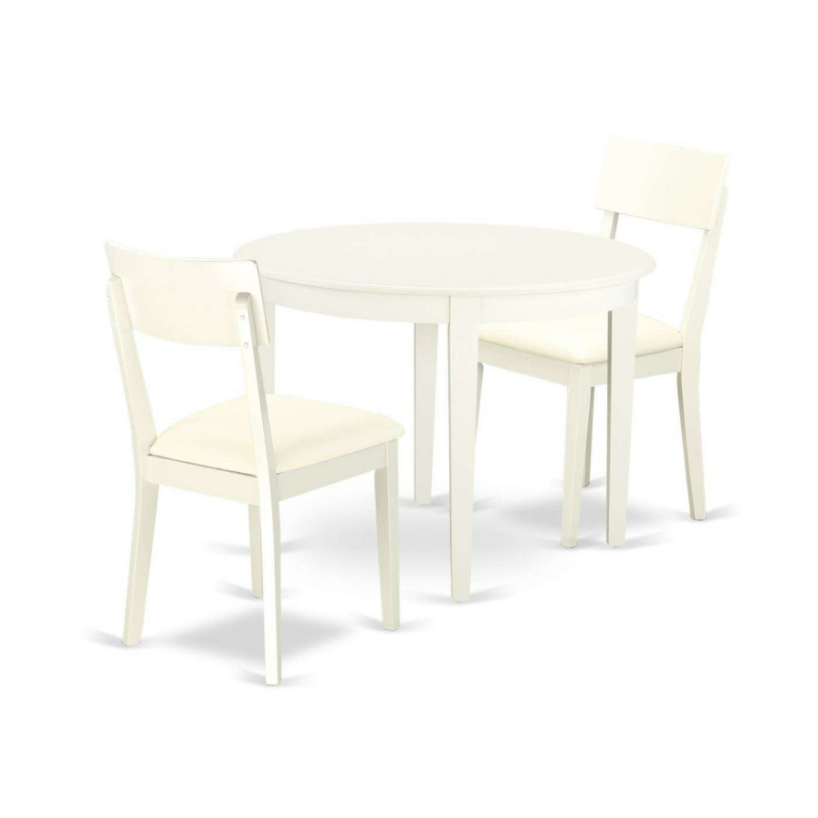 Dining Table Sets * | Cheapest Casual Dining Sets East West Furniture Boston Boad3 Three Piece Round Dining Table Set