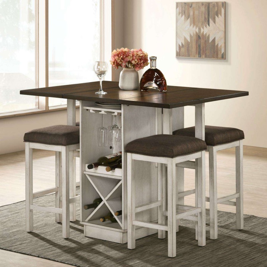 Dining Table Sets * | Top 10 Rectangle Furniture Of America Gaelena 5-Piece Counter Height Table Set