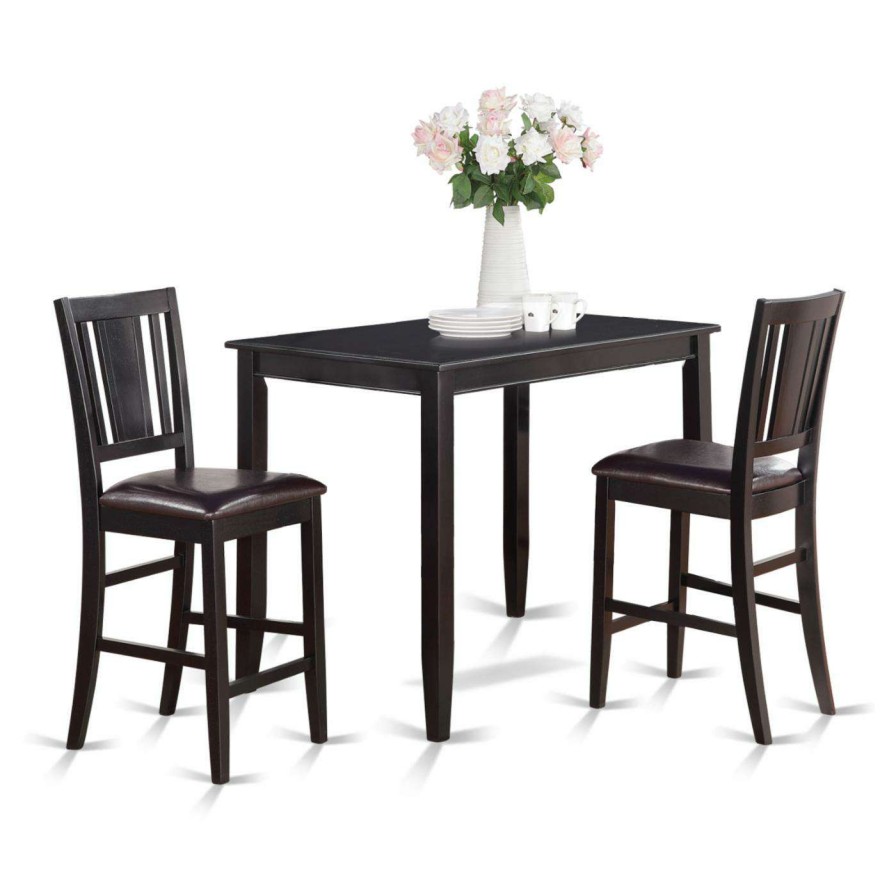 Dining Table Sets * | Deals Rectangle East West Furniture Buckland 3 Piece Scotch Art Dining Table Set