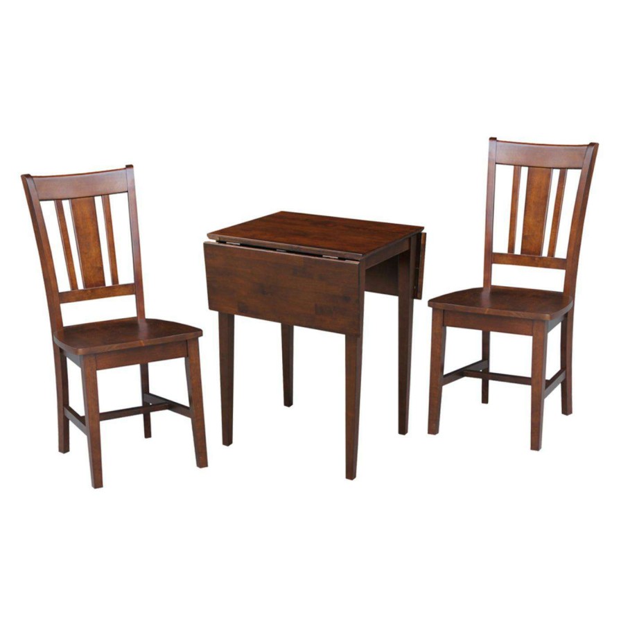 Dining Table Sets * | Cheap Rectangle International Concepts Dual Drop Leaf Square 3 Piece Dining Table Set With San Remo Chairs