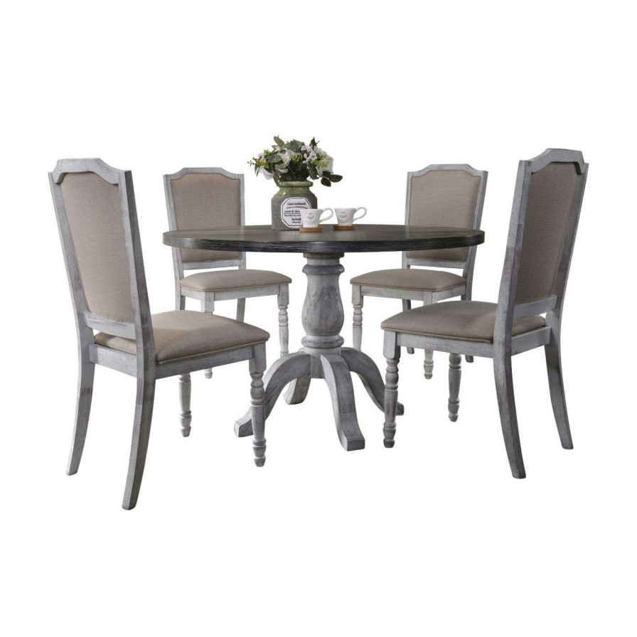 Dining Table Sets * | Promo Round Best Master Furniture Karen 5 Piece Dining Set