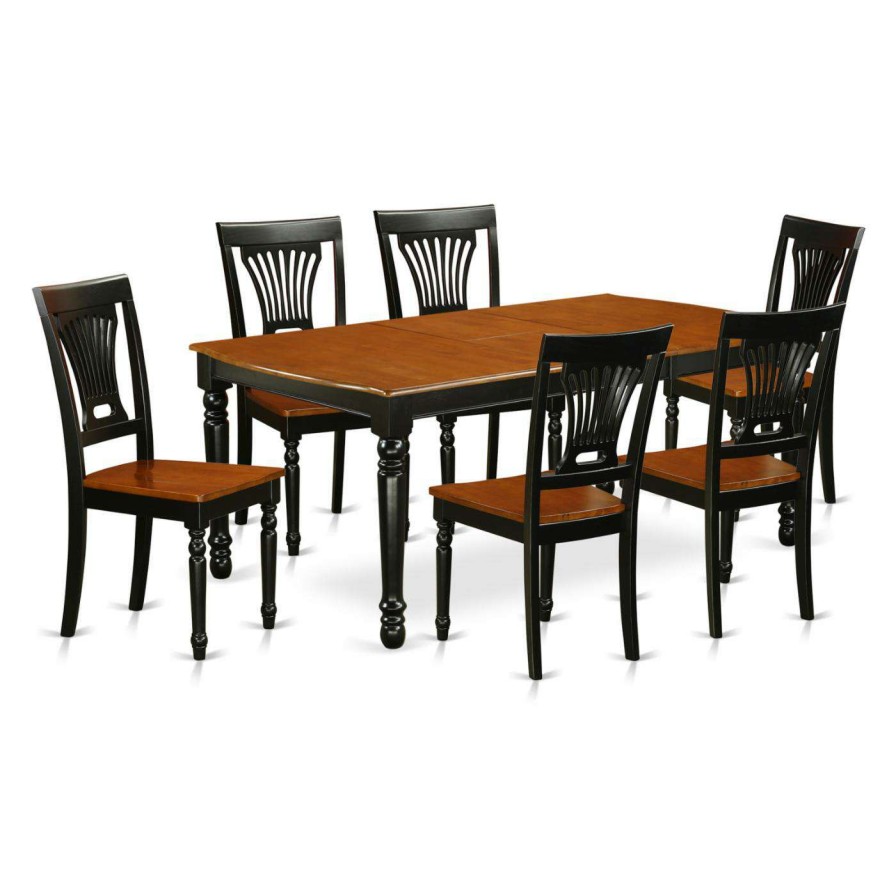 Dining Table Sets * | Cheapest Rectangle East West Furniture Dover Dopl7 Seven Piece Extension Dining Table Set