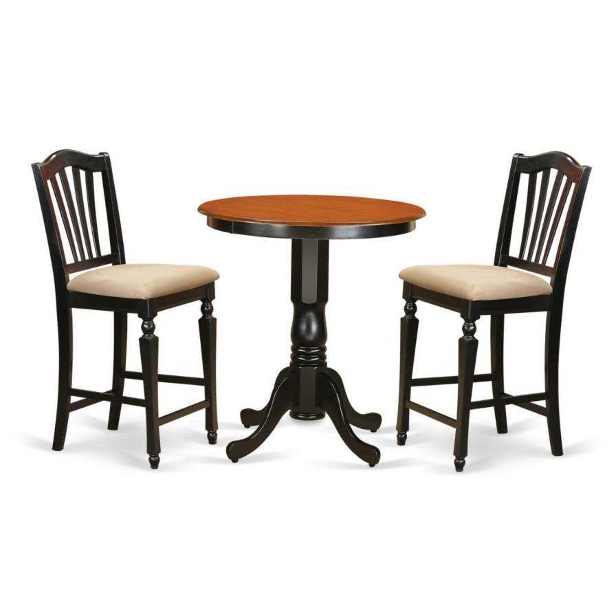 Dining Table Sets * | Buy Casual Dining Sets East West Furniture Eden 3 Piece High Splat Dining Table Set