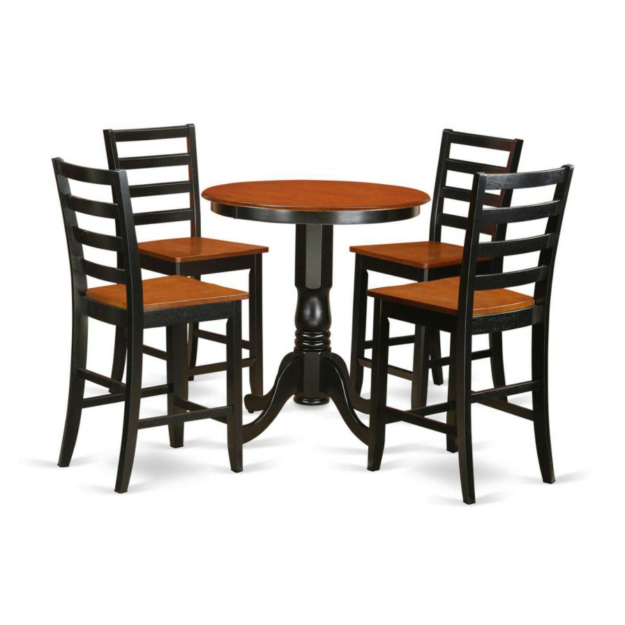 Dining Table Sets * | Hot Sale Casual Dining Sets East West Furniture Eden 5 Piece Ladder Back Dining Table Set