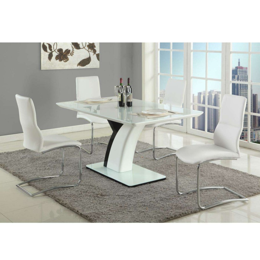 Dining Table Sets * | Best Reviews Of Rectangle Chintaly Natasha 5 Piece Dining Table Set With Piper Chairs