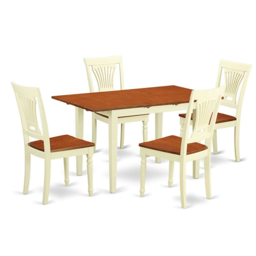 Dining Table Sets * | Outlet Rectangle East West Furniture Norfolk 5 Piece Empire Dining Table Set