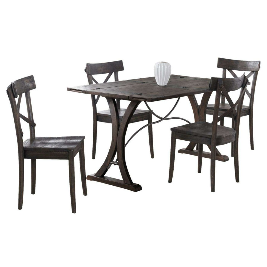 Dining Table Sets * | Buy Rectangle Picket House Furnishings Camden 5 Piece Folding Top Dining Set