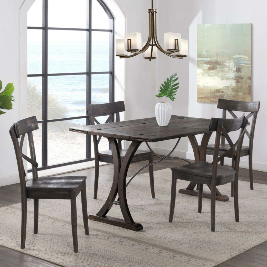 Dining Table Sets * | Buy Rectangle Picket House Furnishings Camden 5 Piece Folding Top Dining Set