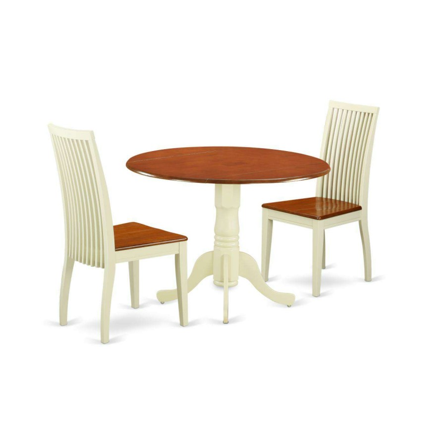 Dining Table Sets * | Budget Casual Dining Sets East West Furniture Dublin Dlip3 Three Piece Drop Leaf Dining Set