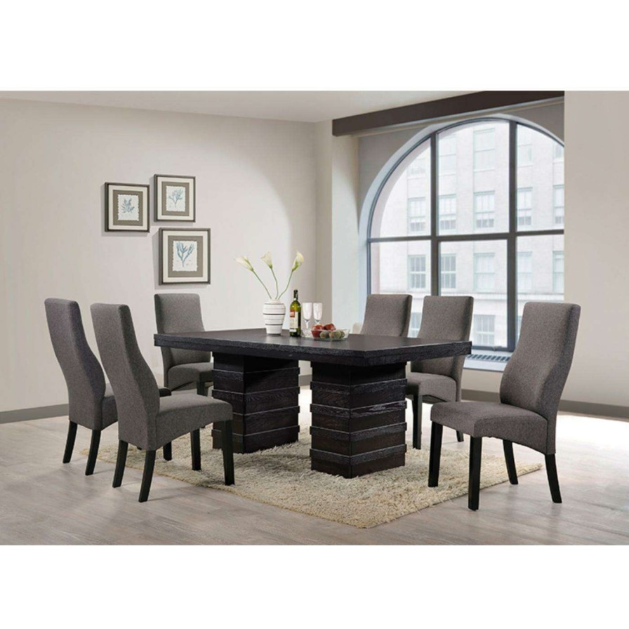 Dining Table Sets * | Coupon K&B Furniture Rectangle K & B Furniture Norwood 7 Piece Dining Set