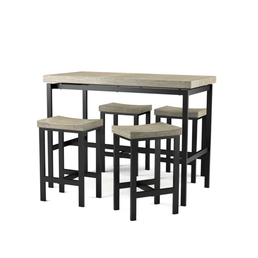 Dining Table Sets * | Promo Rectangle Furniture Of America Enwell 5 Piece Contemporary Counter Height Dining Set