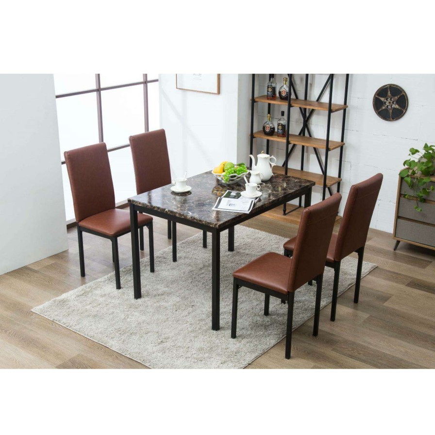 Dining Table Sets * | Top 10 Rectangle Boraam Arjen 5 Piece Dining Table Set