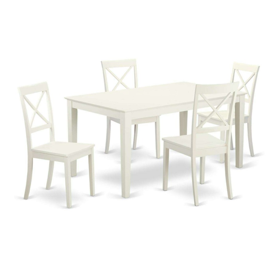 Dining Table Sets * | Coupon Rectangle East West Furniture Capri Cabo5 Five Piece Dining Table Set