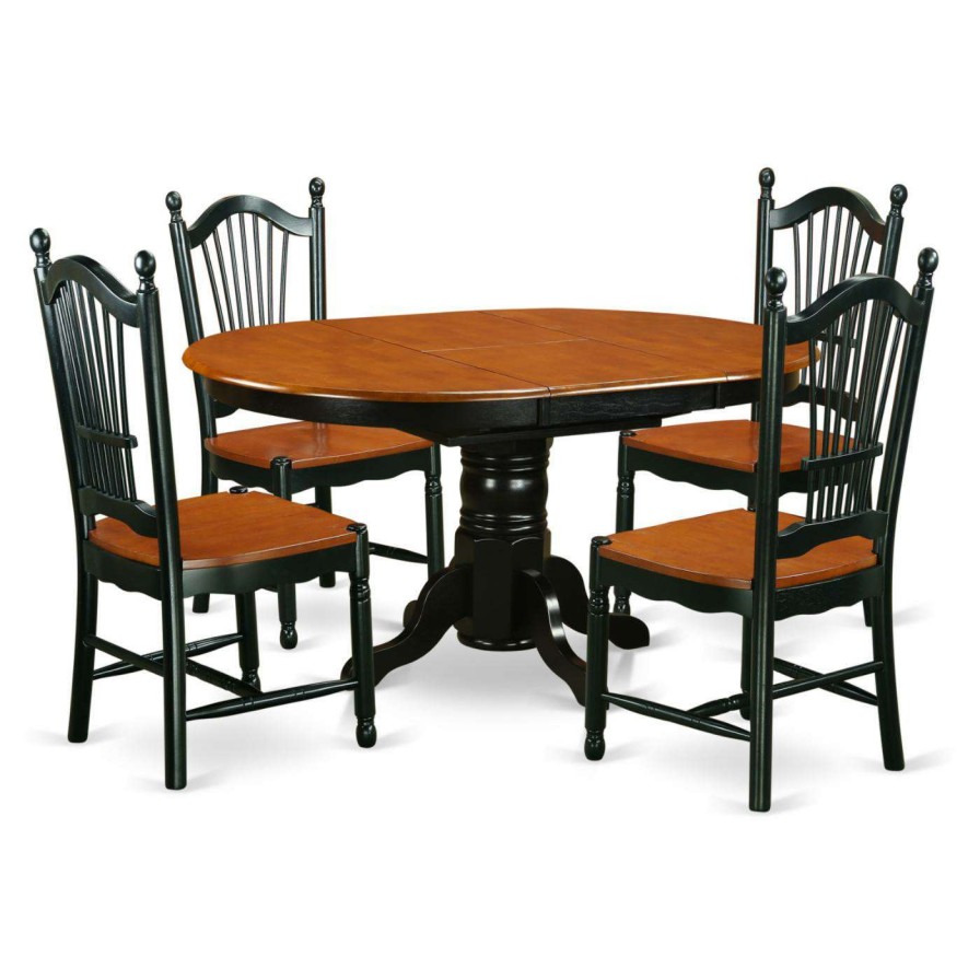 Dining Table Sets * | Outlet Oval East West Furniture Kenley Kedo5 Five Piece Extension Dining Table Set