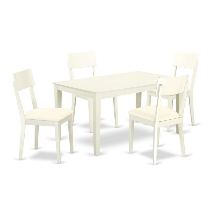 Dining Table Sets * | Deals Rectangle East West Furniture Capri Caad5 Five Piece Dining Table Set