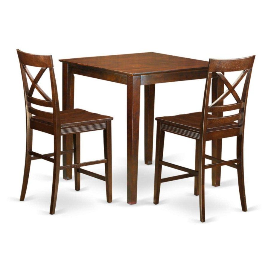 Dining Table Sets * | New Square East West Furniture Vernon 3 Piece Cross-And-Ladder Dining Table Set