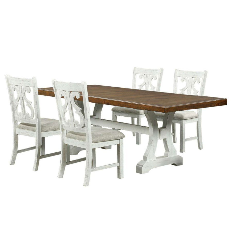 Dining Table Sets * | Best Sale Rectangle Furniture Of America Mudd Transitional 5-Piece Dining Set