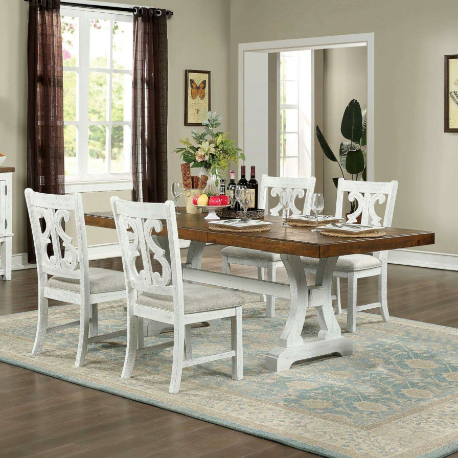 Dining Table Sets * | Best Sale Rectangle Furniture Of America Mudd Transitional 5-Piece Dining Set