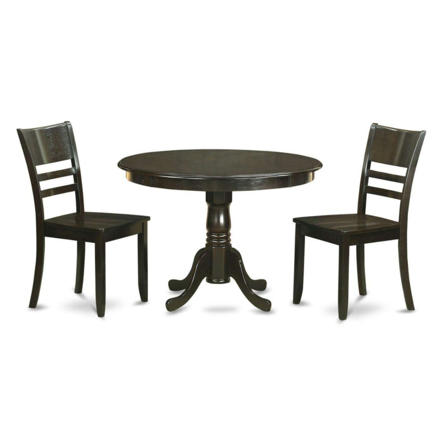 Dining Table Sets * | Best Reviews Of Round East West Furniture Hartland 3 Piece Mission Dining Table Set