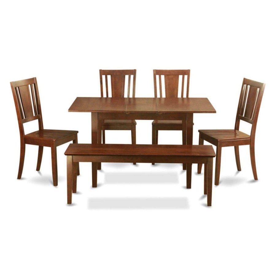 Dining Table Sets * | Best Deal Rectangle East West Furniture Norfolk 6 Piece Scotch Art Dining Table Set