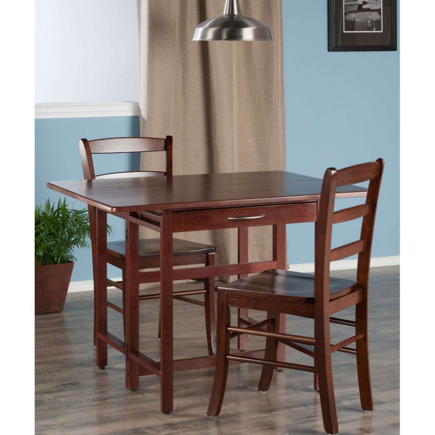 Dining Table Sets * | Budget Rectangle Winsome Trading Taylor 3 Piece Drop Leaf Table Set