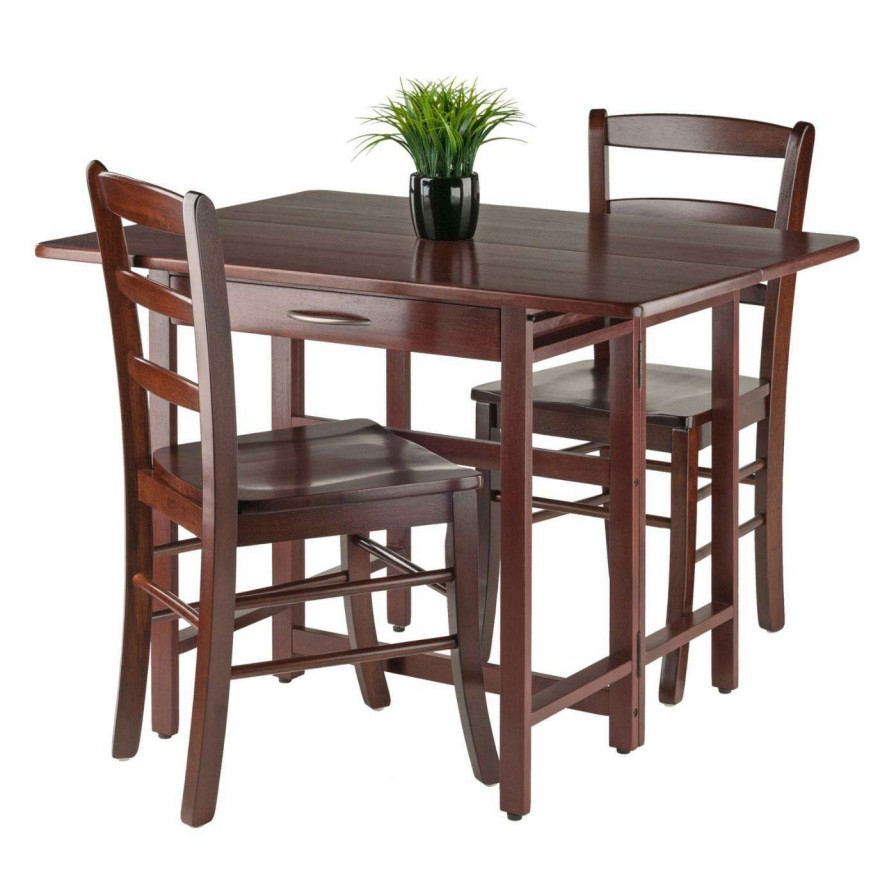 Dining Table Sets * | Budget Rectangle Winsome Trading Taylor 3 Piece Drop Leaf Table Set