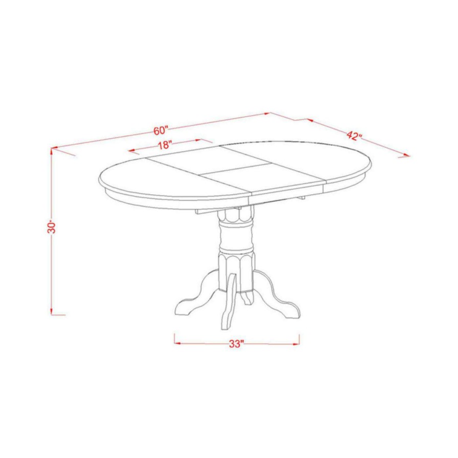 Dining Table Sets * | Hot Sale Oval East West Furniture Avon Avpo5 Five Piece Extension Dining Table Set Wood