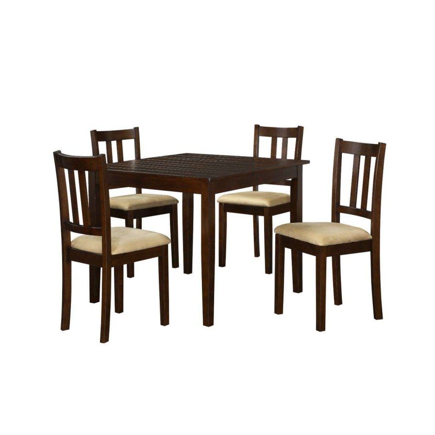 Dining Table Sets * | Deals Square Dorel Living Redmond 5 Piece Traditional Height Dining Set