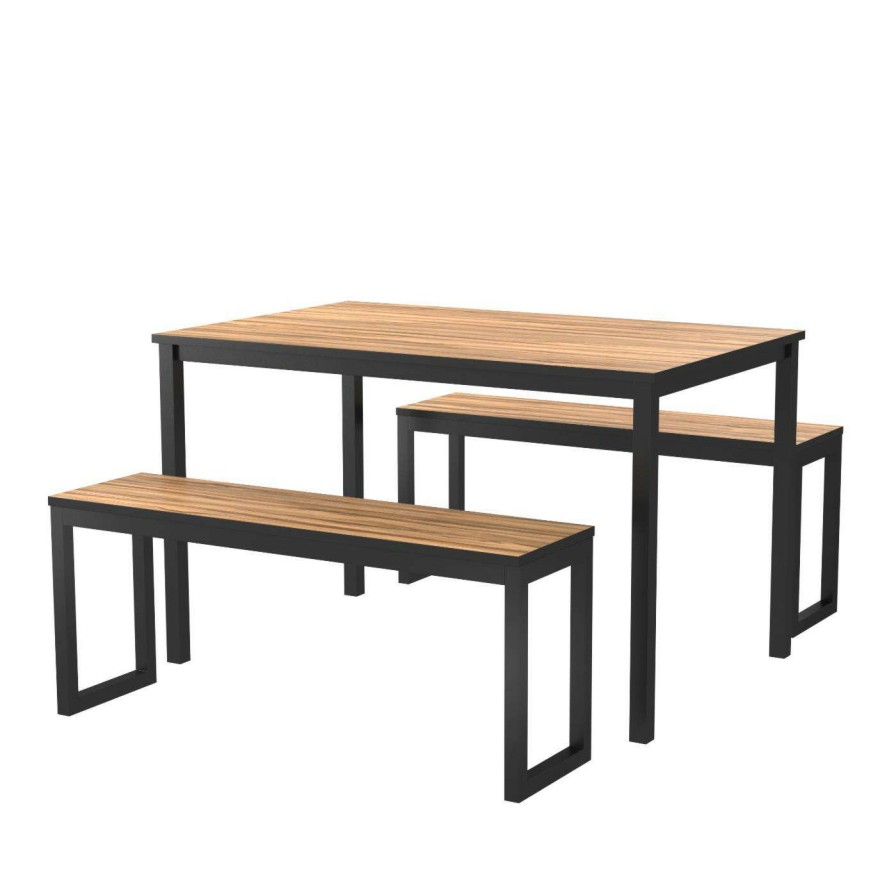 Dining Table Sets * | Wholesale Rectangle Furniture Of America Elfalla Industrial 3-Piece Dining Table Set