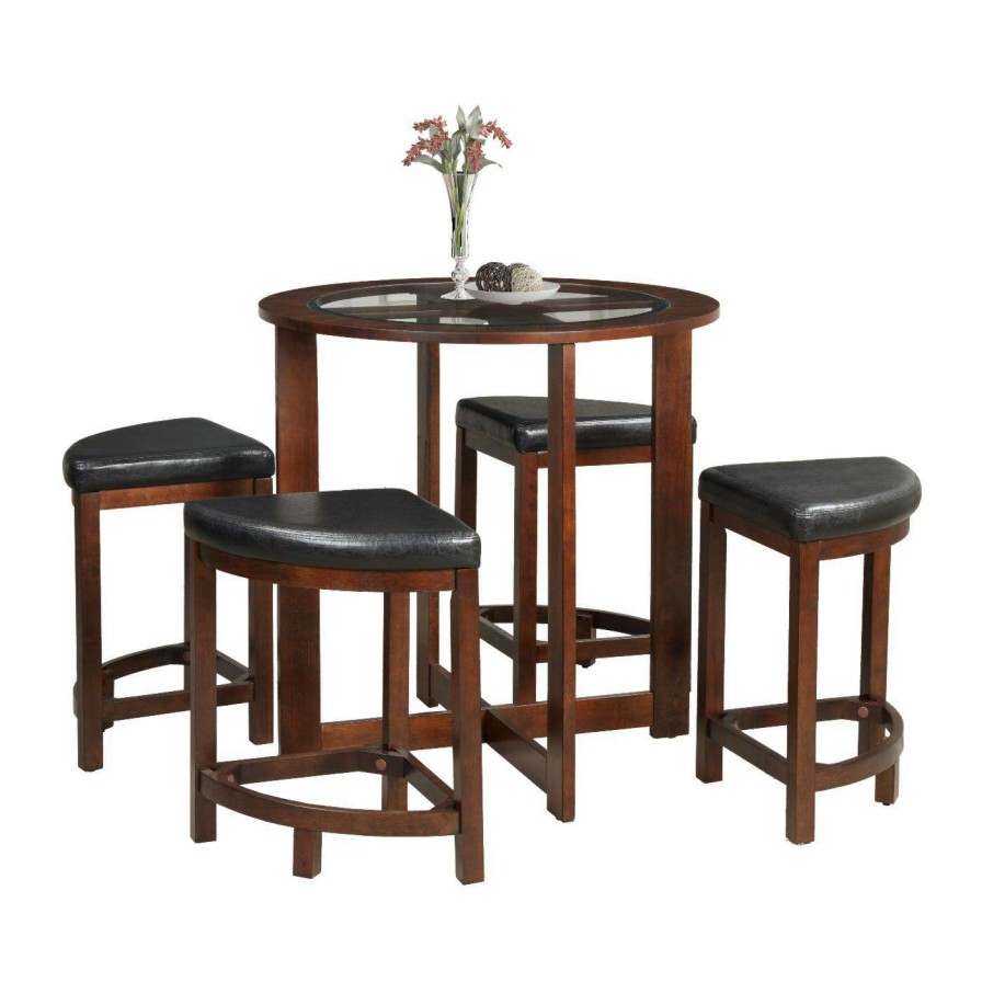 Dining Table Sets * | Wholesale Roundhill Furniture Cylina Round Counter Height Table Set