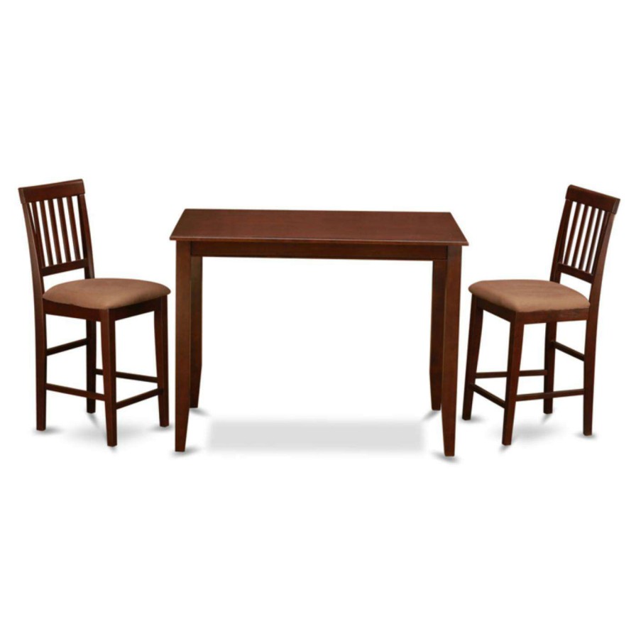 Dining Table Sets * | Cheapest Rectangle East West Furniture Buckland 3 Piece Slat Back Dining Table Set